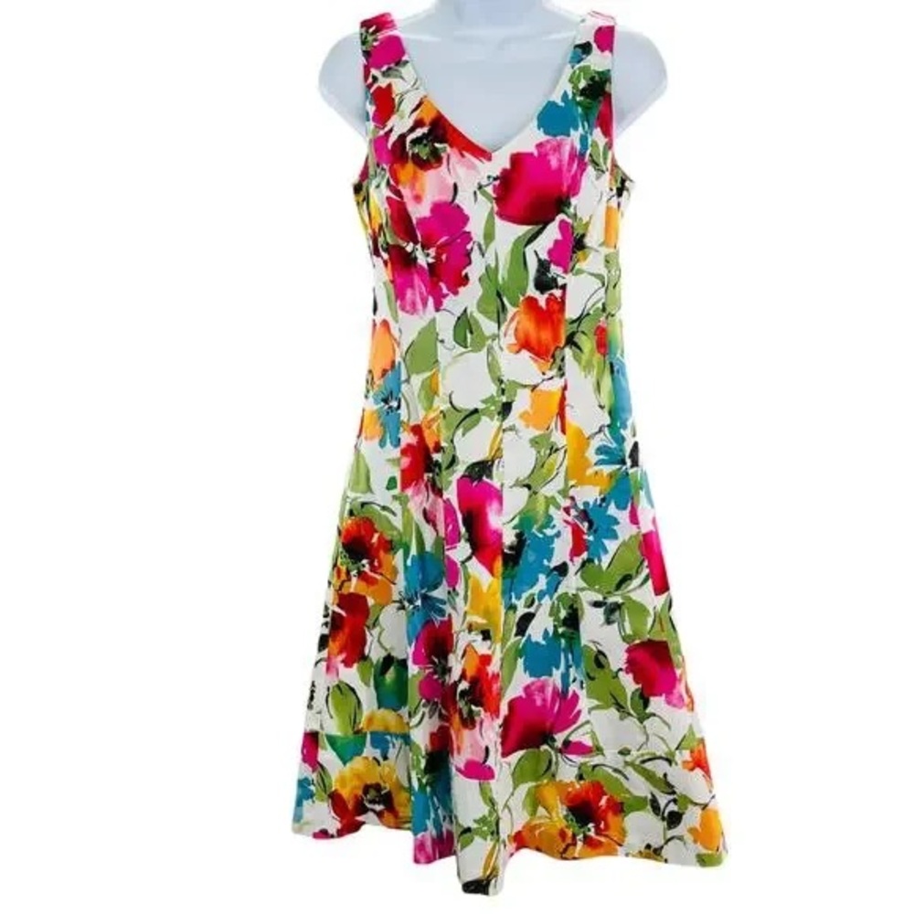 Lauren Ralph Lauren Bright Floral Sleeveless Dress – Size 2 🌸